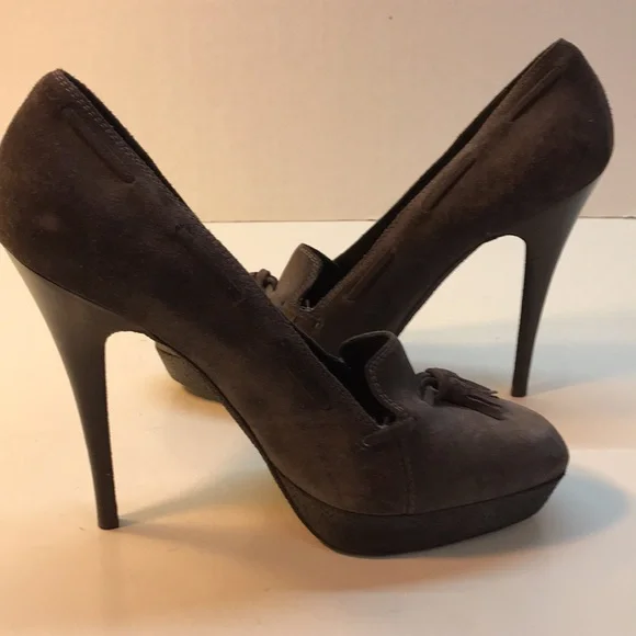 Yves Saint Laurent Gray Suede Heels Made in Italy Size 41 (US 10) - Picture 10 of 15